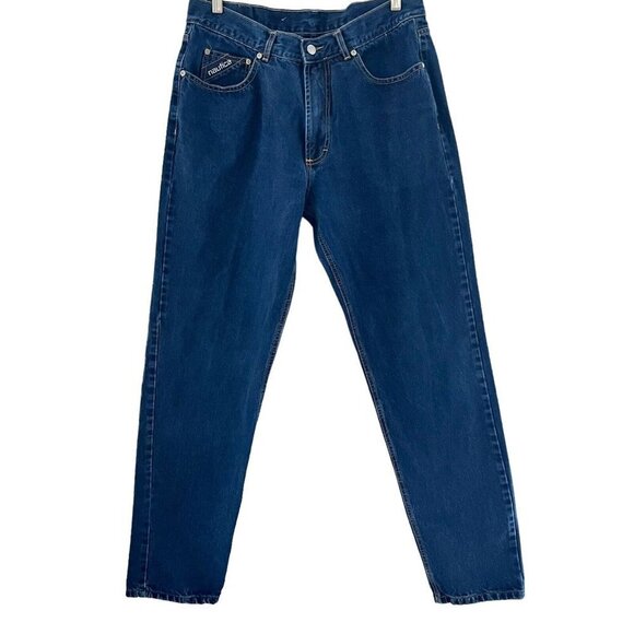 Nautica Marine Denim Jeans Mens 36x34 Straight Leg Actual 35x32.5 Medium Wash - Picture 1 of 8